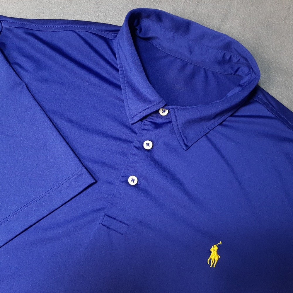 Polo Ralph Lauren Performance Polo Shirt Mens 2XL XXL Blue Golf Stretch Pony